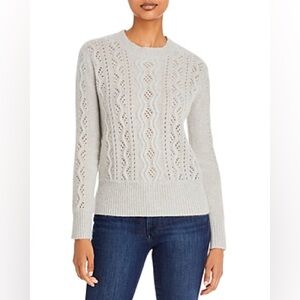 C by Bloomingdale’s Women’s Grey 100% 2 Ply Cashmere Sweater SZ MED